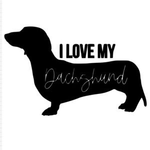 I Love My Dachshund‎ Vinyl Decal 4”